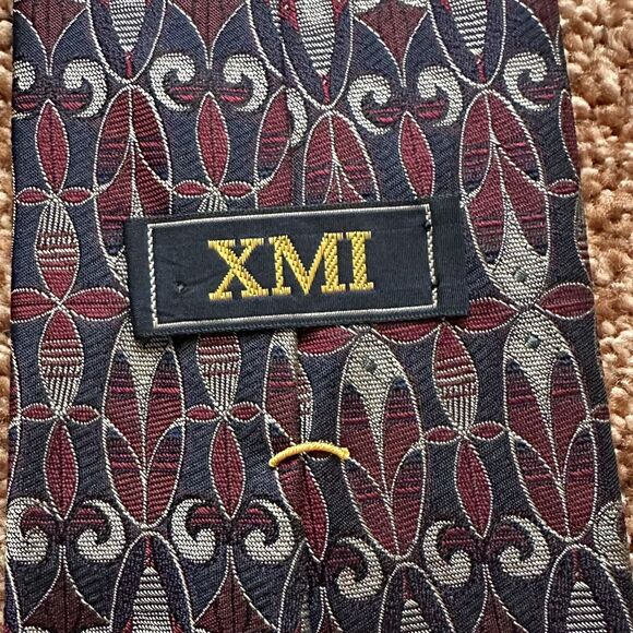 Silk XMI Mens Neck Tie Abstract Woven Textured Made In USA - Picture 2 of 5